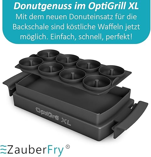 ZauberFry Insert à donut compatible avec Tefal OptiGrill XL, Elite, Plus, insert pour bac de cuisson en silicone, 8 donuts, accessoires - Nail Gallerys