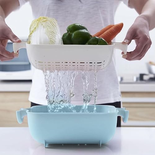 Passoire avec bol – Passoire de cuisine et bol, bac à égoutter et panier, panier à laver, bol passoire de cuisine pour légumes, fruits - Nail Gallerys