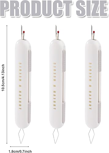 3 Pièces 2 en 1 Enfile-Aiguille Découseur, Rétractable Ouvre Couture Dissolvant de Fil Enfile-Aiguille pour la Couture à La Main le Tricot le Quilting le Retrait du Fil Fournitures (Gris) - Nail Gallerys