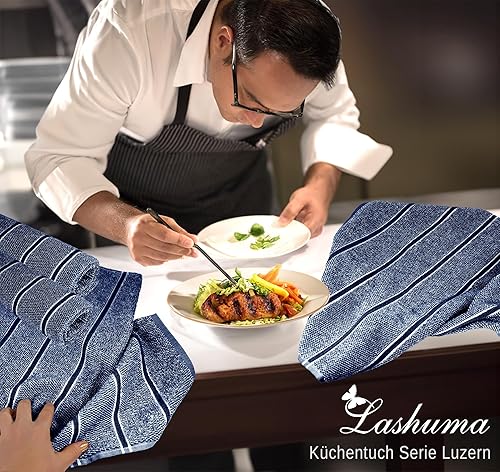 Lashuma Torchons Vaisselle Gris, Essuie Main 50x50 cm, Luzern 4 Torchons de Cuisine Coton - Nail Gallerys