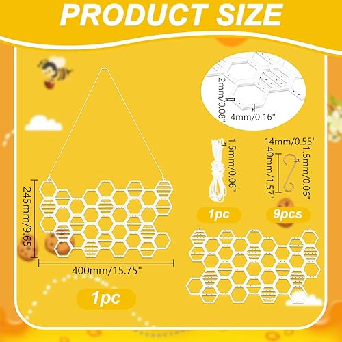 AHANDMAKER Support mural en bois à suspendre en nid d'abeille pour boucles d'oreilles, colliers, bracelets (blanc) - Nail Gallerys
