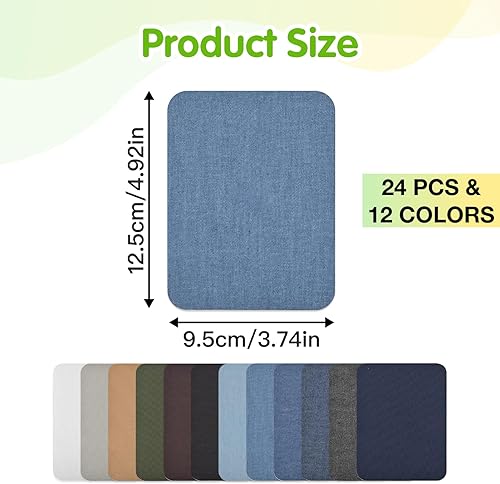 Hugwish 24 pcs tissu thermocollant jean (9.5x 12.5cm), patch thermocollant jean, patch jean Carré, patch thermocollant vetement pour Vêtements Doudoune Veste Trous de Réparation - Nail Gallerys