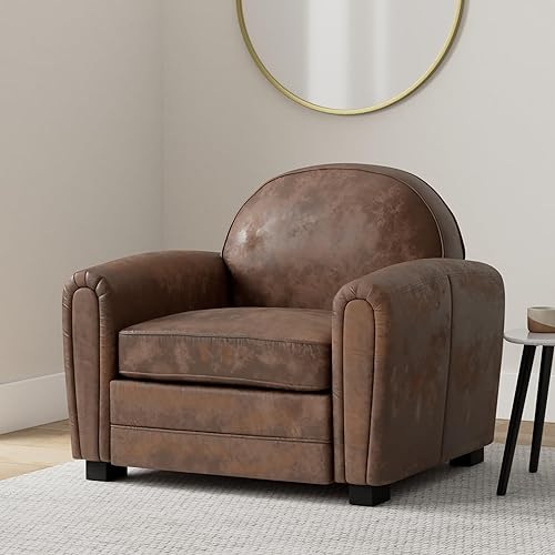 INTENSE DECO Fauteuil Club Vintage William, Microfibre - Nail Gallerys
