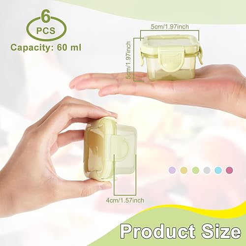 MXTIMWAN 60ml Petit Récipient à Sauce, 6 Petits Récipients Alimentaires, Récipient Vinaigrette avec Couvercles pour Salades, Condiments - Nail Gallerys