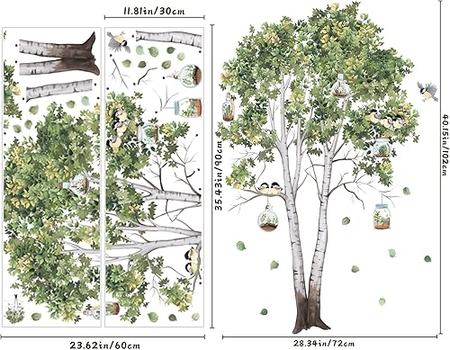 Autocollant Mural Tropicale Plante Verte, Amovible Arbre Sticker Mural Muraux, DIY Art Décor Murale Cuisine Décoration Vertes Salon Chambre Fenêtre Mur Armoire (B) - Nail Gallerys