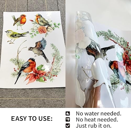 Funlife UV DTF transfert pour meuble oiseaux decoratifs, Oiseau d'automne,chambre salon bibliothèque bureau table armoire decalcomanie pour meuble 29X38CM - Nail Gallerys
