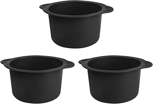 Lot de 3 ramequins pour friteuse à air, Noir moules en Silicone pour friteuse à air, moules à œufs/pocheuse, Accessoires de friteuse à air comprimé pour COSORI/Ninja Foodi/Tower Air Fryer - Nail Gallerys