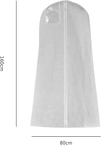 160 cm - Respirante - Étanche à la poussière - pour Robes mariée, Robes soirée ou Manteaux Longs, Anti-poussière - Blanc - Nail Gallerys