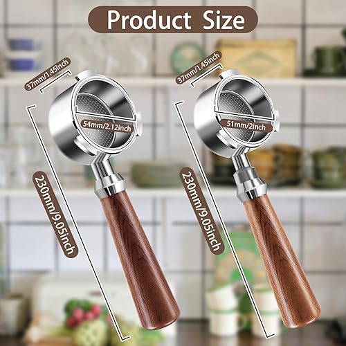 RAFIYU Porte-filtre Sans Fond, Porte Filtre 51mm, Porte-filtre Expresso avec 3 Oreilles, Porte Filtre à Café avec Panier Filtrant en Acier Inoxydable, Compatible avec DeLonghi Dedica EC680/EC685 - Nail Gallerys