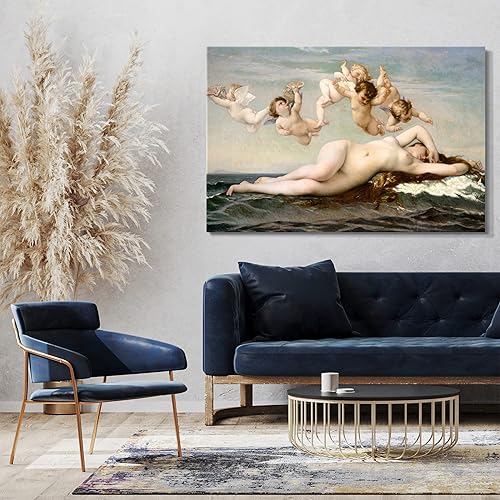 Printed Paintings Impression sur Toile (60x40cm): Alexandre Cabanel - La Naissance de Vénus - Nail Gallerys