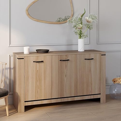 IDMarket - Buffet 140 cm Idaho 3 Portes Design Contemporain - Nail Gallerys