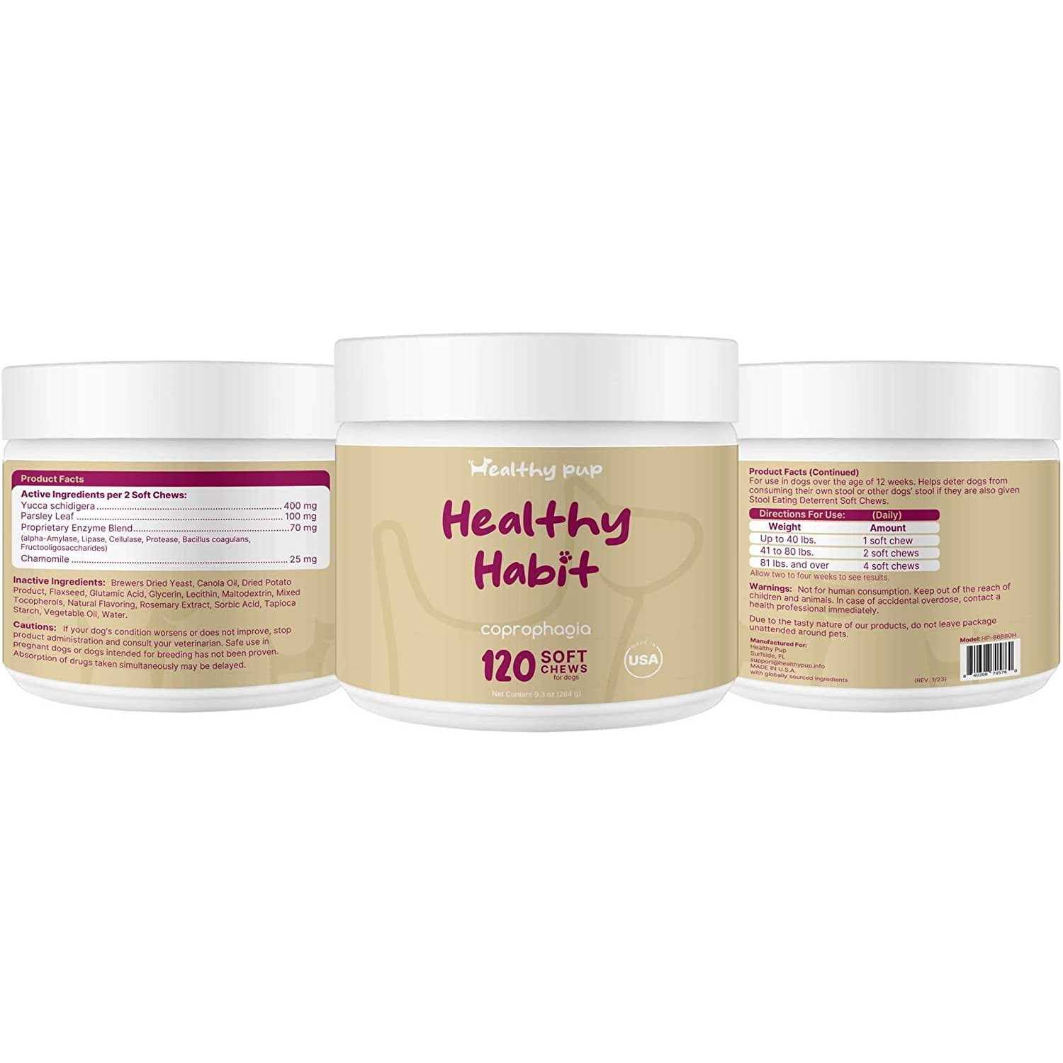 Healthy Pup Healthy Habit Coprophagia Supplement for Dogs - Nail Gallerys