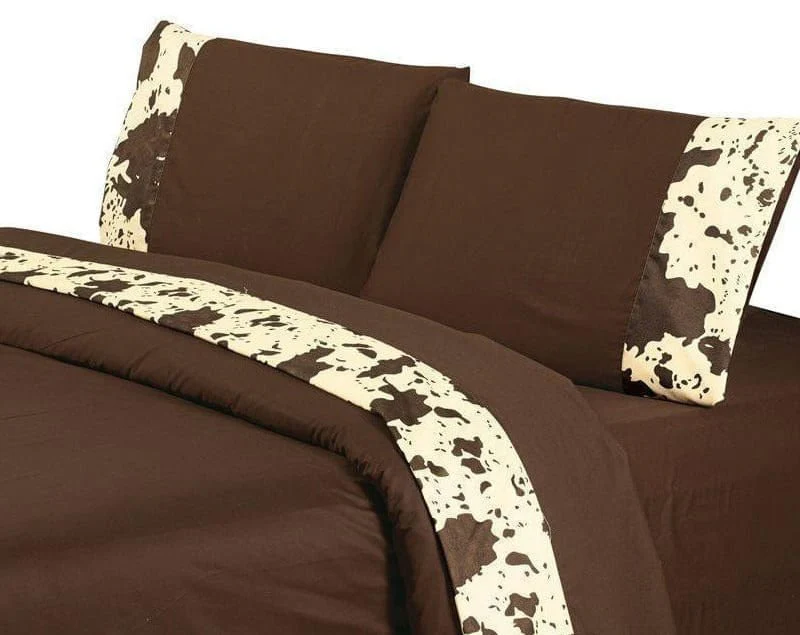 Cowhide 4 Piece Sheet Set, 100% Cotton 350 Thread Count - Nail Gallerys
