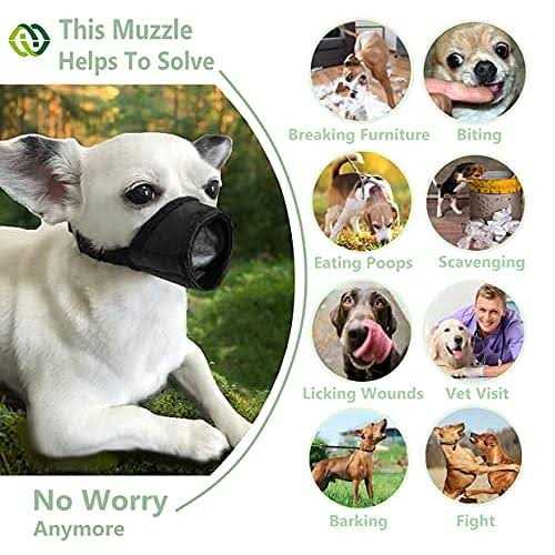 MoiiLavin Dog Muzzle XS Soft Air Mesh for Small Dogs with Long Snout Quick Fit for Grooming Adjustable Prevent from Biting Barking and - Nail Gallerys