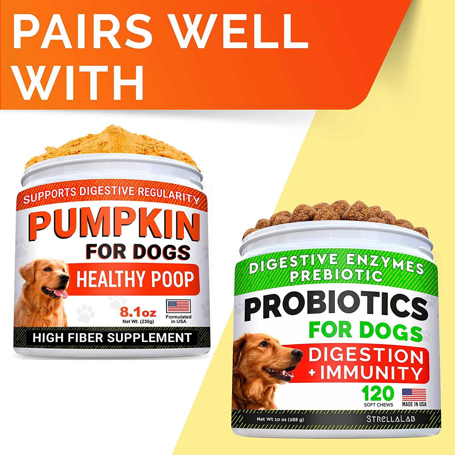 StrellaLab Pumpkin High Fiber Stool Consistency Powder Digestive Supplement for Dogs - Nail Gallerys