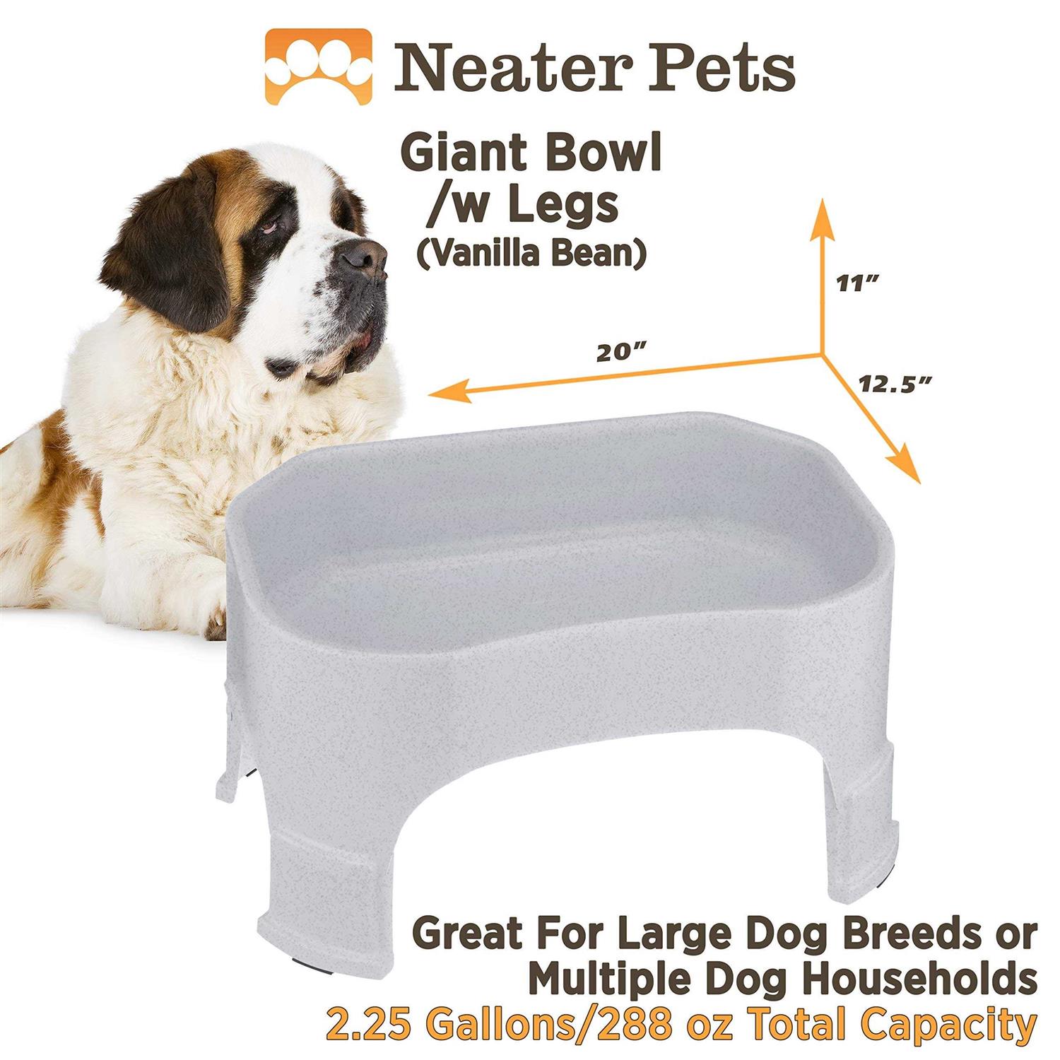 Neater Pet Brands Bowl with Leg Extensions Huge Jumbo Trough Style Dog Pet Water Dish - Nail Gallerys