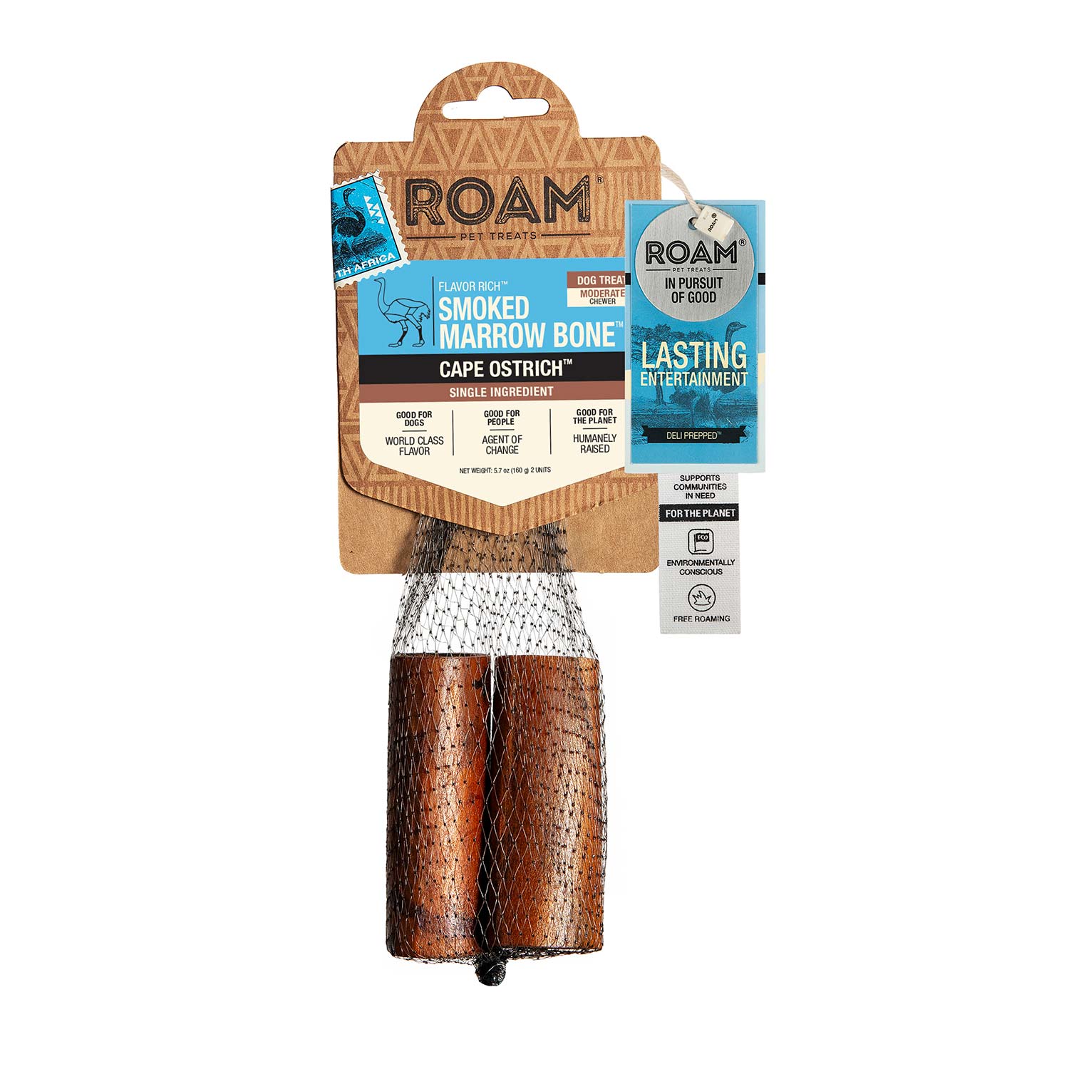 Roam Dog Treats Smoked Marrow Cape Ostrich Bone - Nail Gallerys