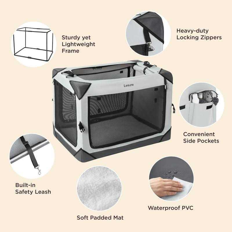 LE SURE Lesure Collapsible Dog Crate Portable Dog Travel Crate Kennel Dog - Nail Gallerys