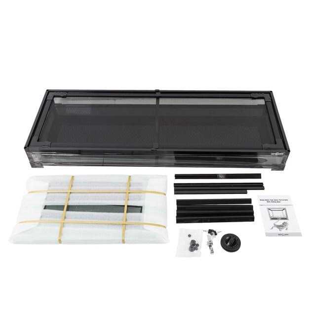 REPTI ZOO Glass Reptile Terrarium Sliding Doors with Screen Ventilation - Nail Gallerys