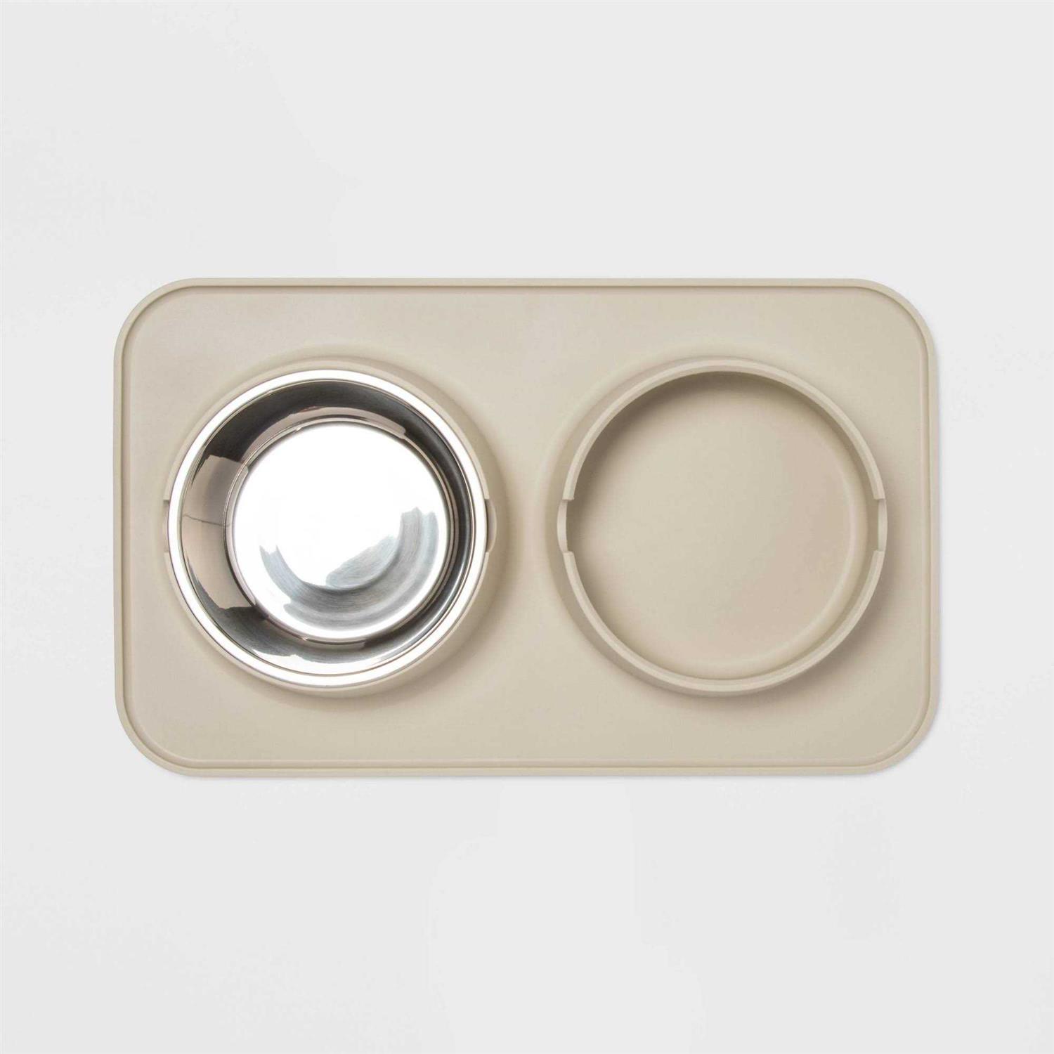 Boots & Barkley Silicone Pet Mat + Stainless Steel Double Diner - Nail Gallerys