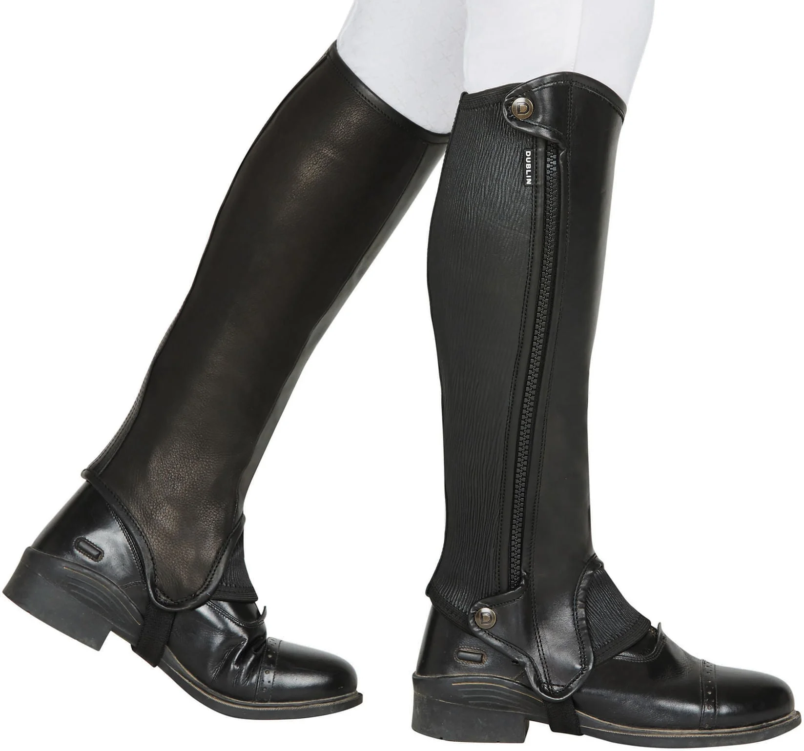 Dublin Evolution Side Zip Half Chaps, Black - Nail Gallerys