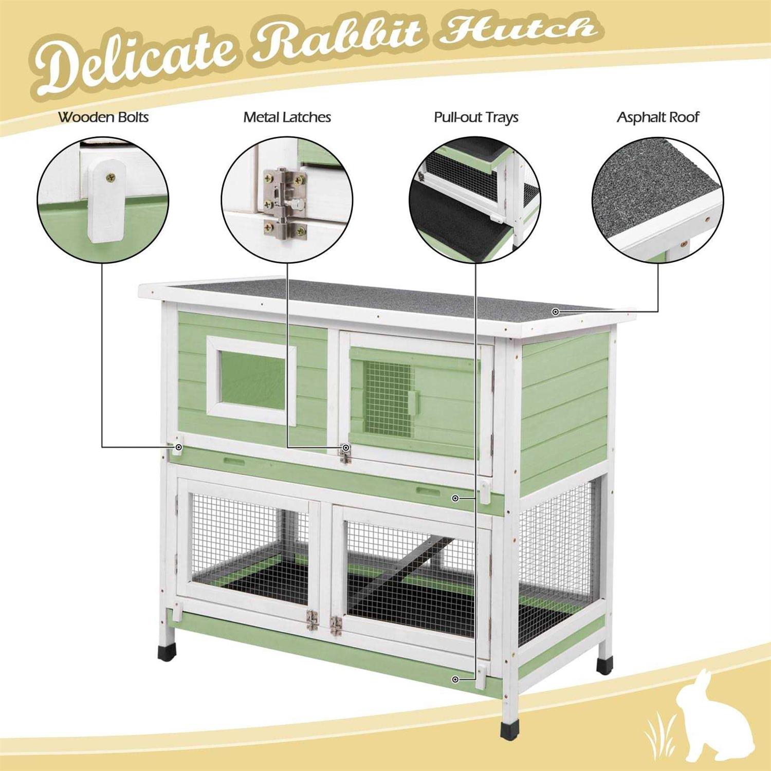 PetsCosset Rabbit Hutch Rabbit Cages Indoor Rabbit Hutch Outdoor Bunny Cage Rabbit Cage On Wheels Two Story Weatherproof Guinea Pig Cage for Small - Nail Gallerys