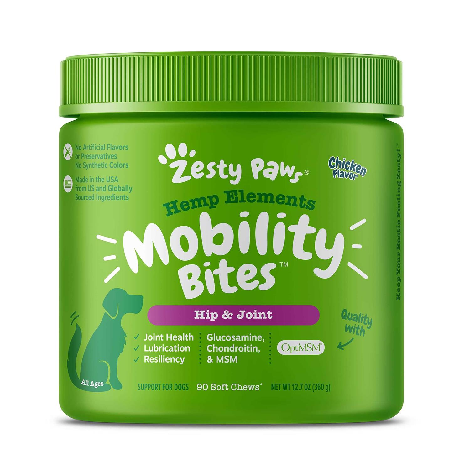 Zesty Paws Hemp Elements Mobility Bites for Dogs - Nail Gallerys