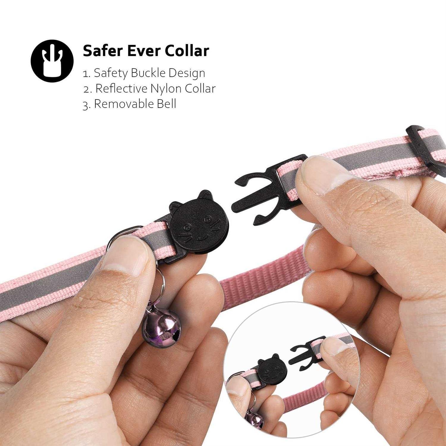 Airtag Cat Collar with Breakaway Bell Reflective Strap with Air Tag Case for Cat Kitten - Nail Gallerys