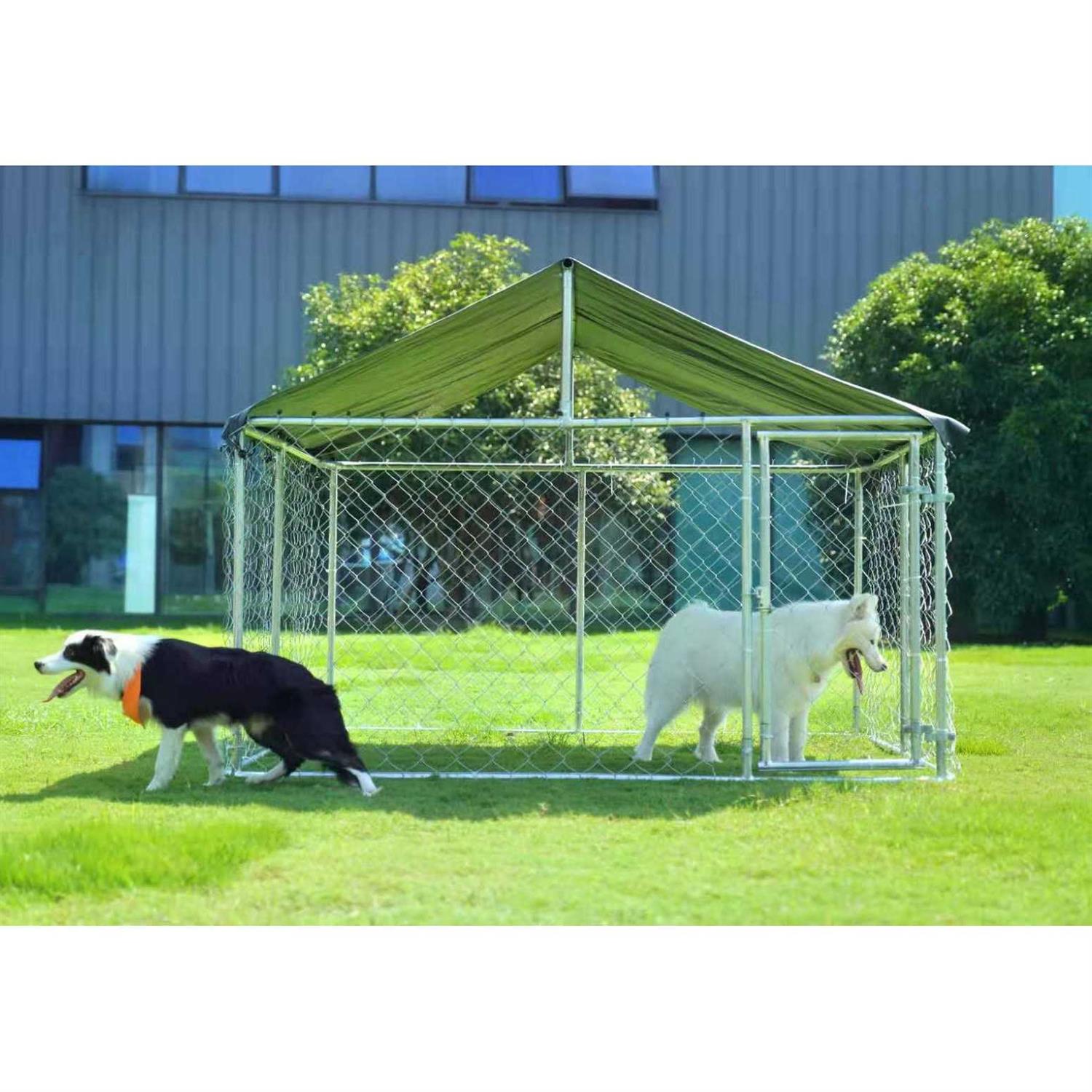 Petony Outdoor Dog Kennel Dog Cage Dog Playpen Dog Fence Chicken Coop Hen House Heavy Duty Pet Playpen with Large Galvanized Chain Link with UV - Nail Gallerys
