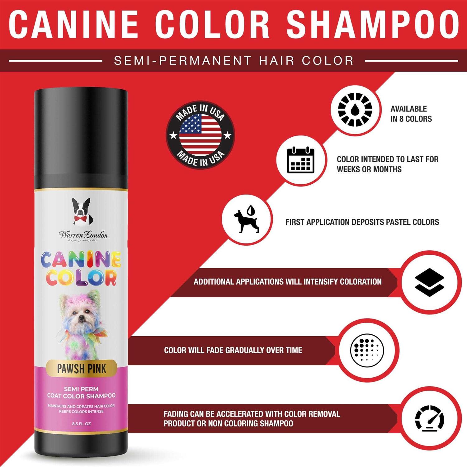 Warren London Canine Color Semi Perm Coat Color Shampoo for Dogs - Nail Gallerys
