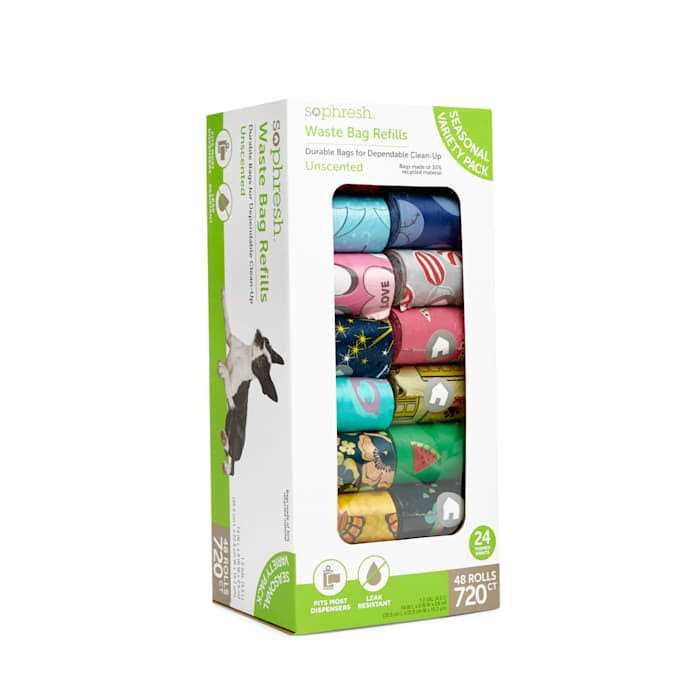 So Phresh Dog Waste Bag Refill Rolls Seasonal Bulk Variety Pack. Count of 720 - Nail Gallerys