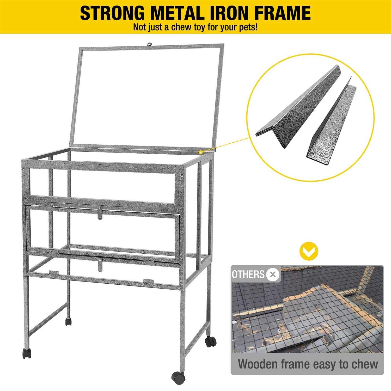 Aivituvin Hamster Cage Large Guinea Pig Cage with Metal Frame Movable Rat Habitat with Aluminium Alloy Edge,Plastic Deep Not Leakage Pull Out Tray,Storage - Nail Gallerys