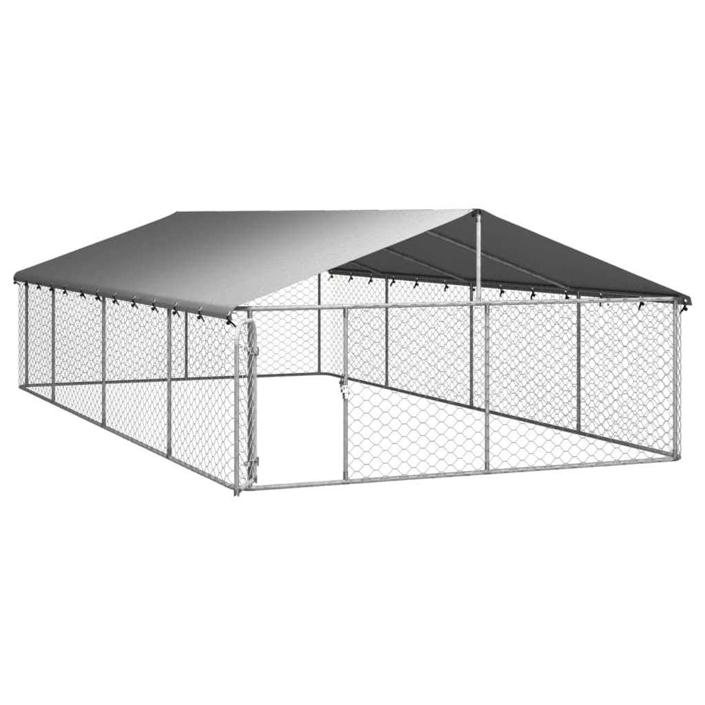 vidaXL Outdoor Dog Kennel with Roof - Nail Gallerys