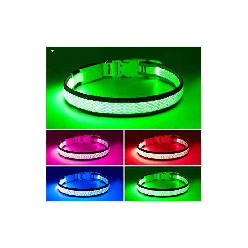 Flashseen LED Dog Collar USB Rechargeable Light Up Dog Collar Lights - Nail Gallerys
