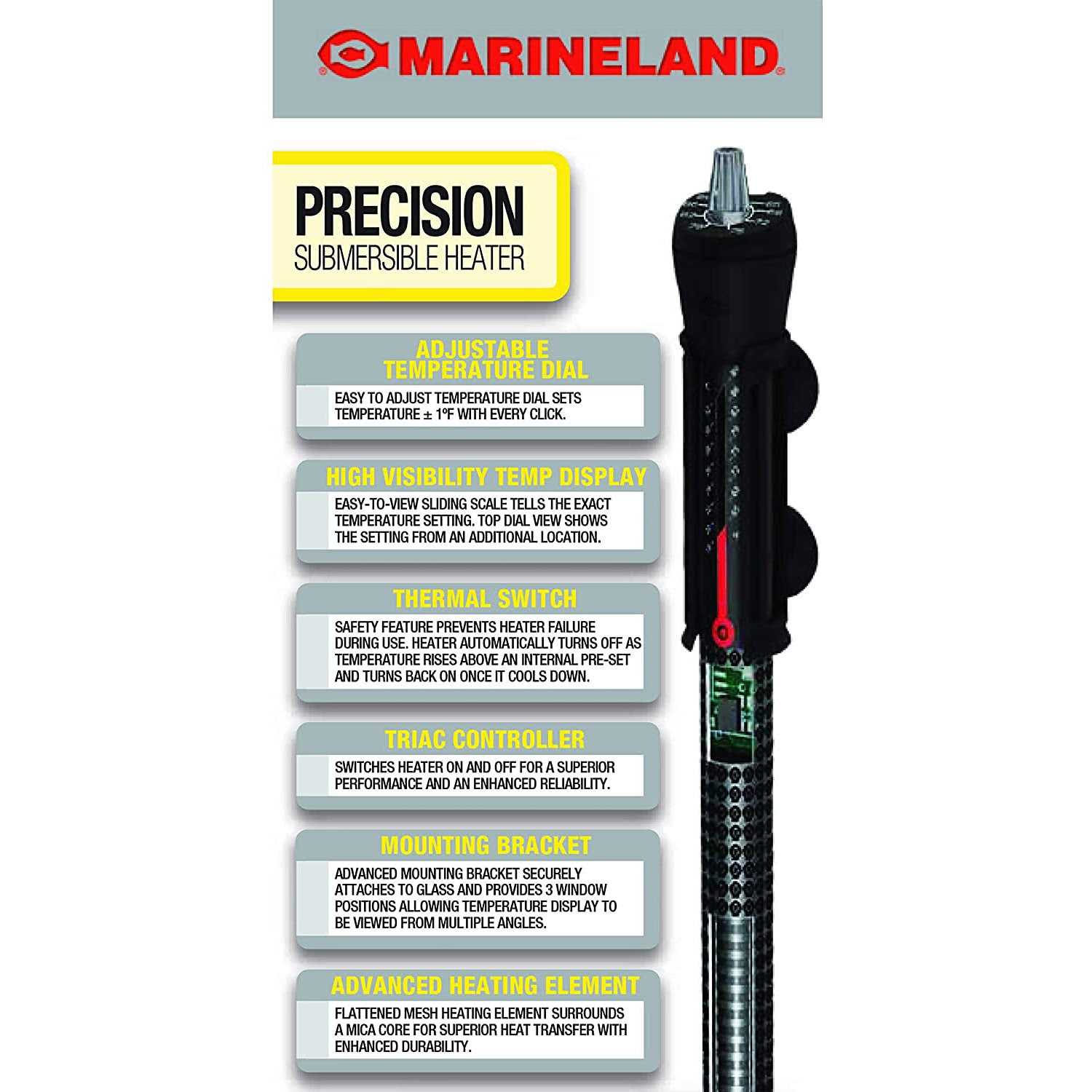 Marineland Precision Submersible Aquarium Heater - Nail Gallerys