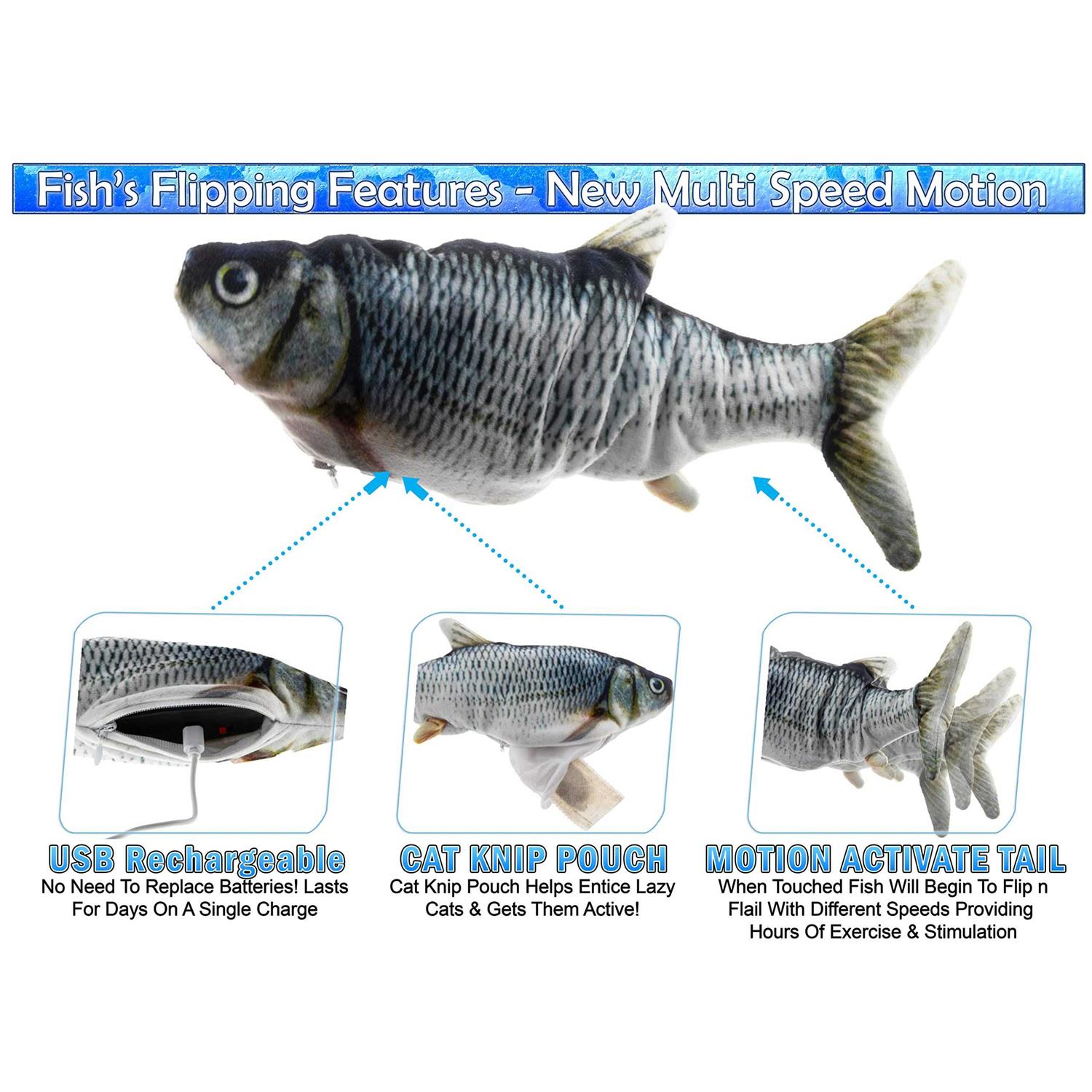 5 STAR SUPER DEALS Cat Flipping n Flopping Fish Cat Toy - Nail Gallerys