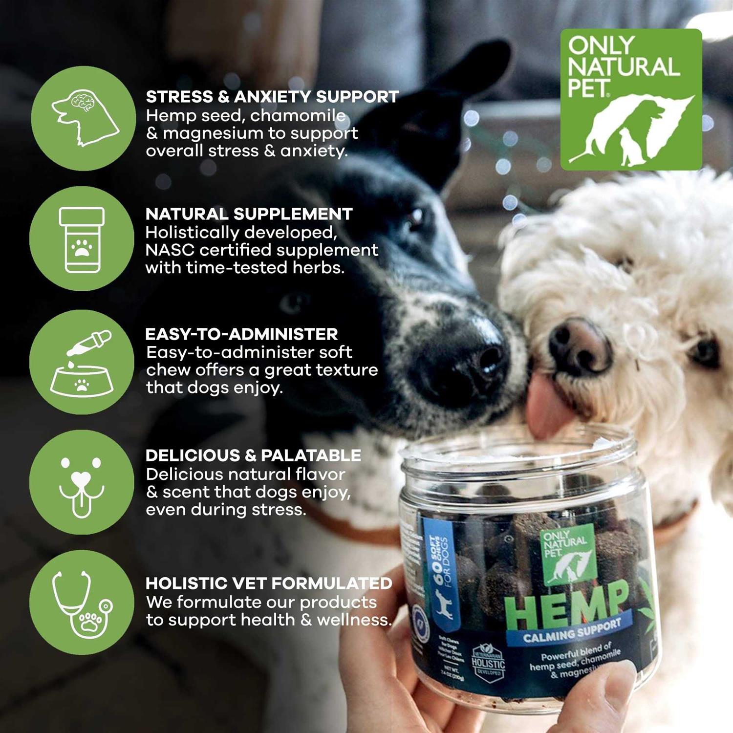 Only Natural Pet Hemp Calming Support Soft Dog Chews - Nail Gallerys