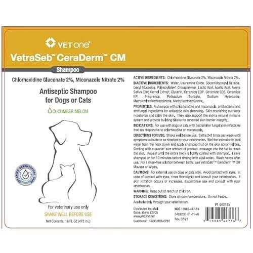 VetraSeb CeraDerm Antiseptic Shampoo for Dogs or Cats - Nail Gallerys