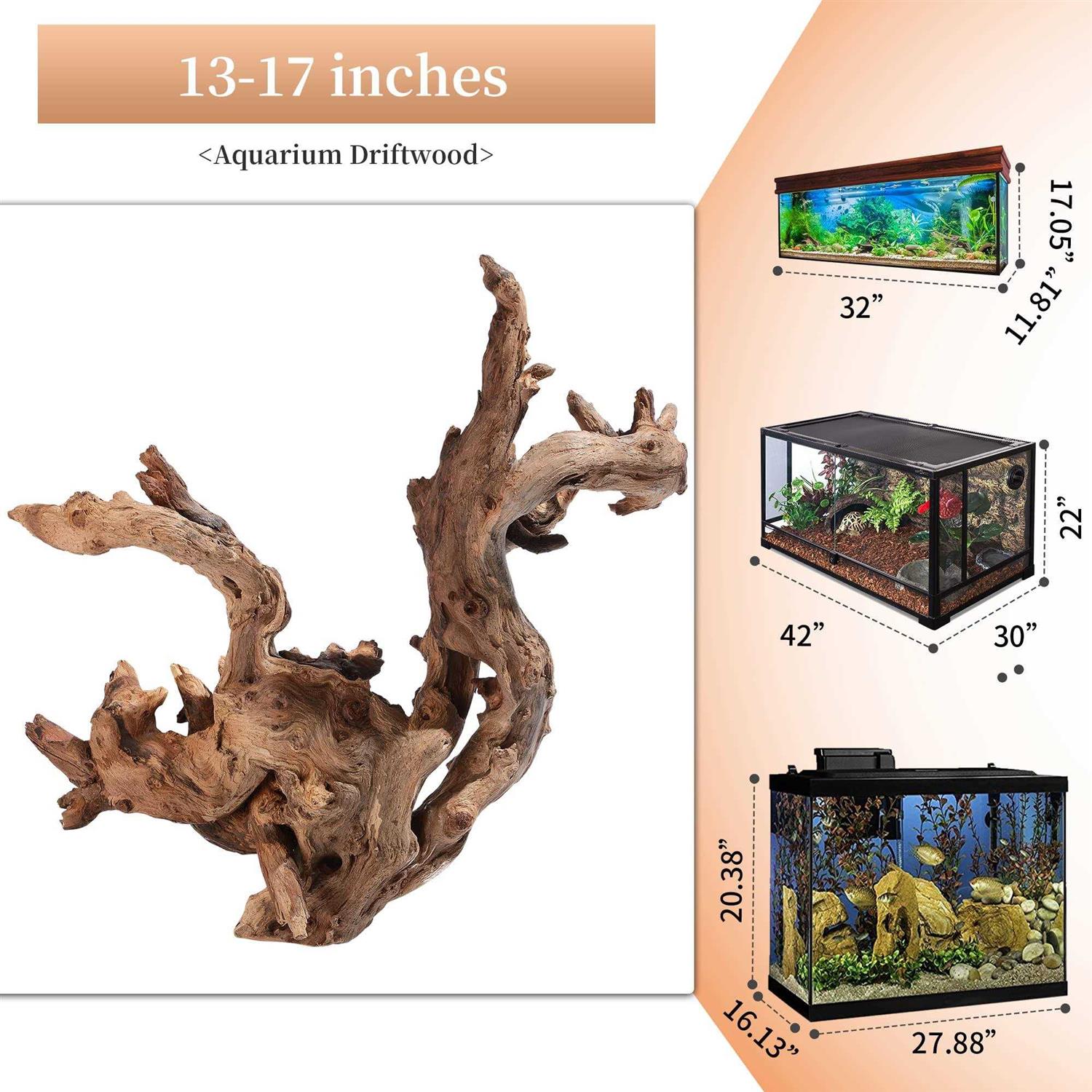 majoywoo Natural Large Driftwood for Aquarium Decor Reptile Decor 13-17 Long - Nail Gallerys