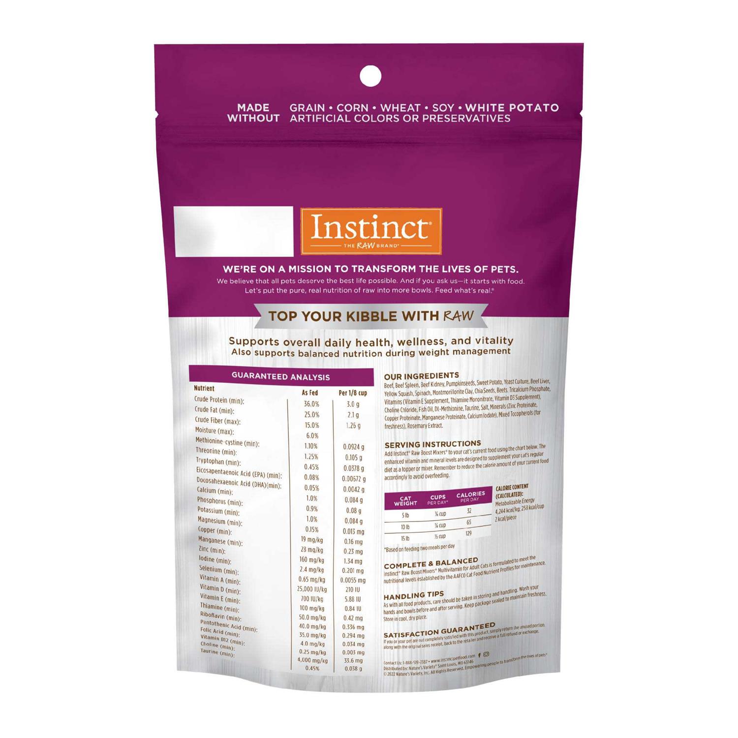 Instinct Raw Boost Mixers Multivitamin Freeze-Dried Cat Food Topper - Nail Gallerys