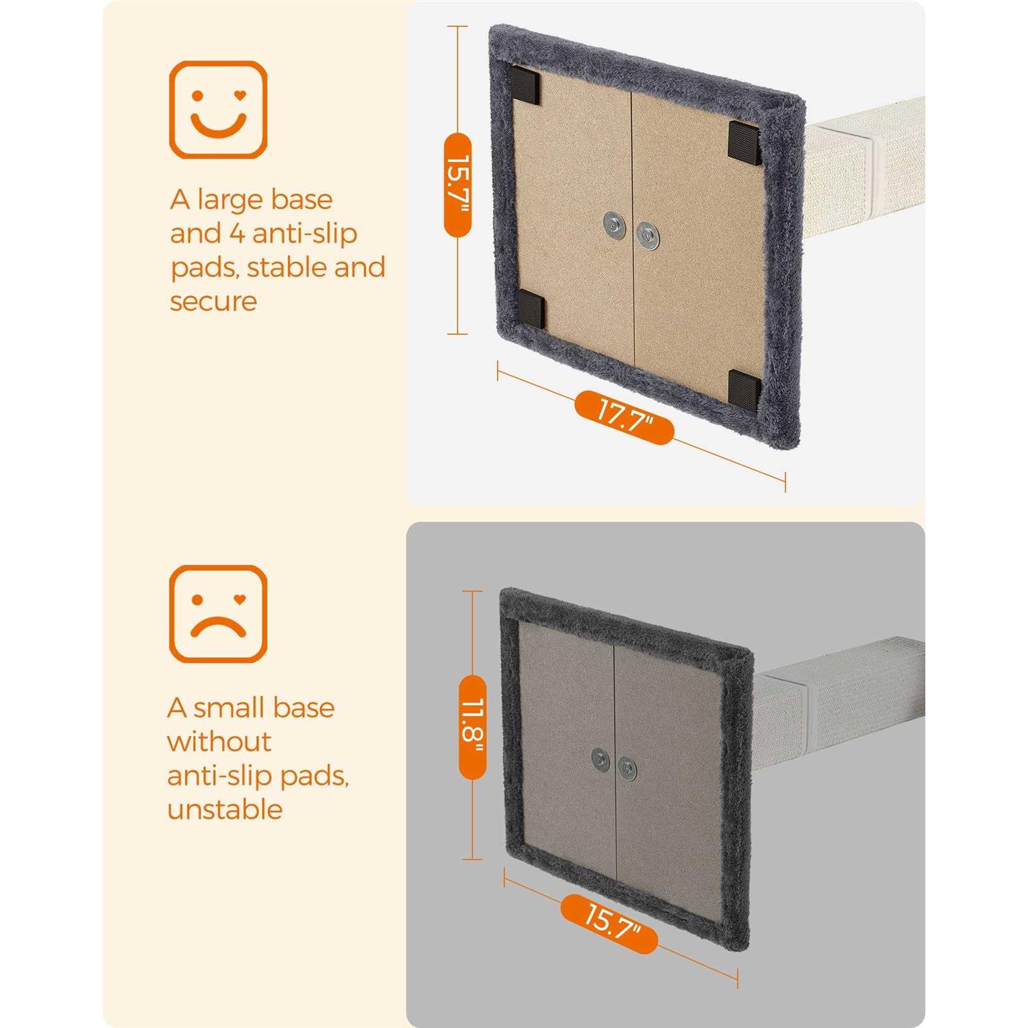 Feandrea Cat Scratching Post Cat Scratcher with 15.7 x 11.8 Inches Plush Perch - Nail Gallerys