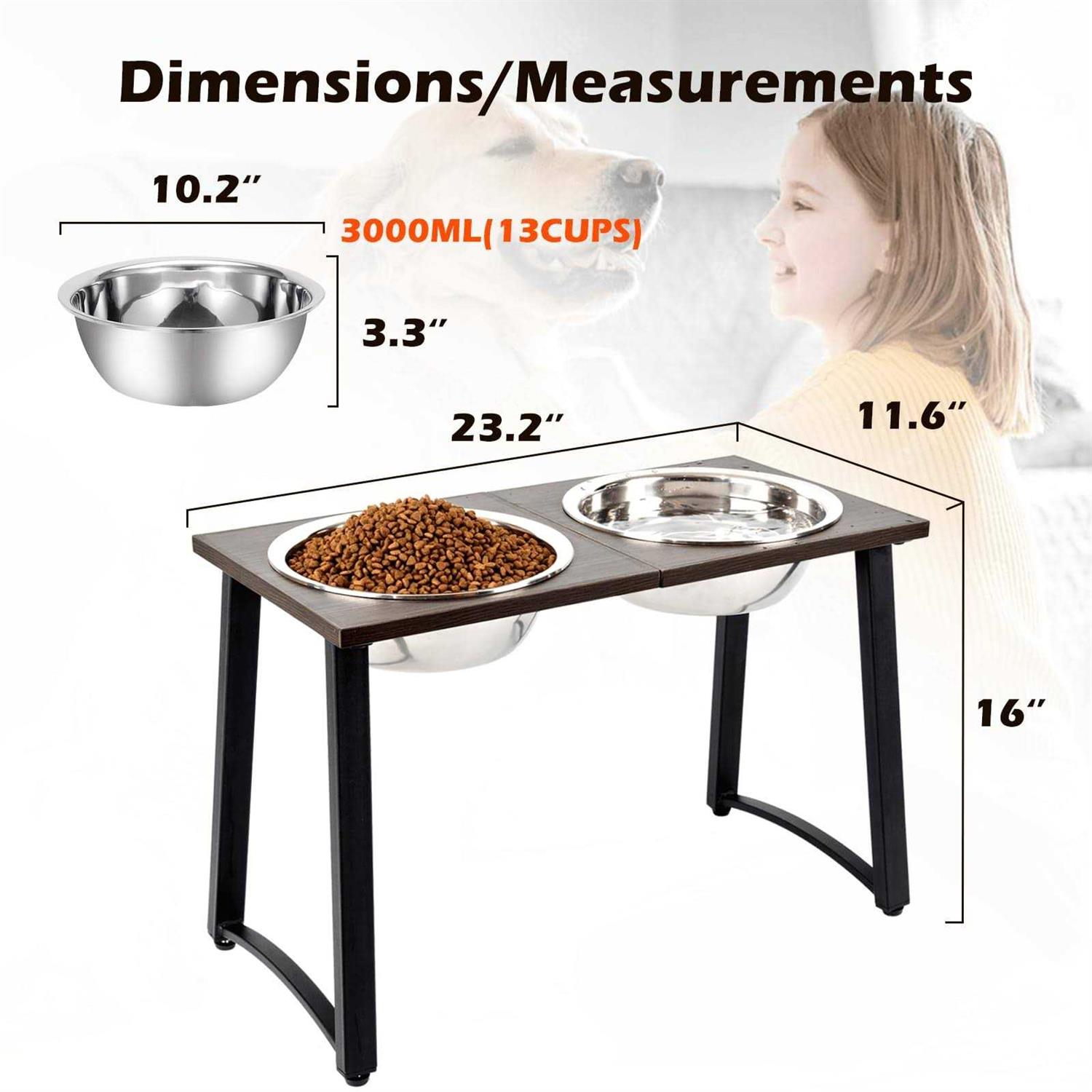 ADENGL Elevated Dog Bowls for X-Large and Large Dogs Raised Dog Bowl Stand with 2 X-Large Stainless Steel Bowls and Slow Feeder - Nail Gallerys