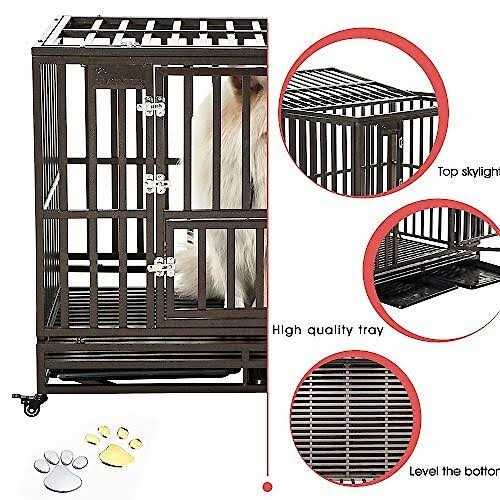 SMONTER Heavy Duty Strong Metal I Shape Dog Crate - Nail Gallerys