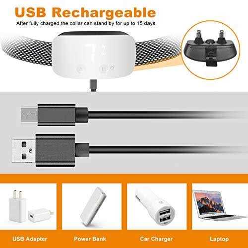 NBJU Bark Collar for Dogs,Rechargeable Anti Barking Training Collar with 7 Adjustable Sensitivity and Intensity Beep Vibration for Small Medium - Nail Gallerys