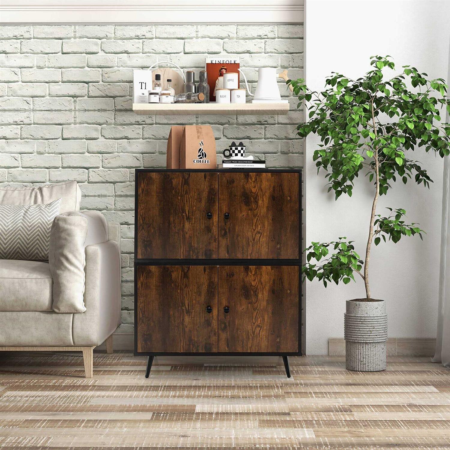 Tangkula Industrial Cat Litter Box Enclosure Hidden Washroom Cat House End Table Cabinet - Nail Gallerys