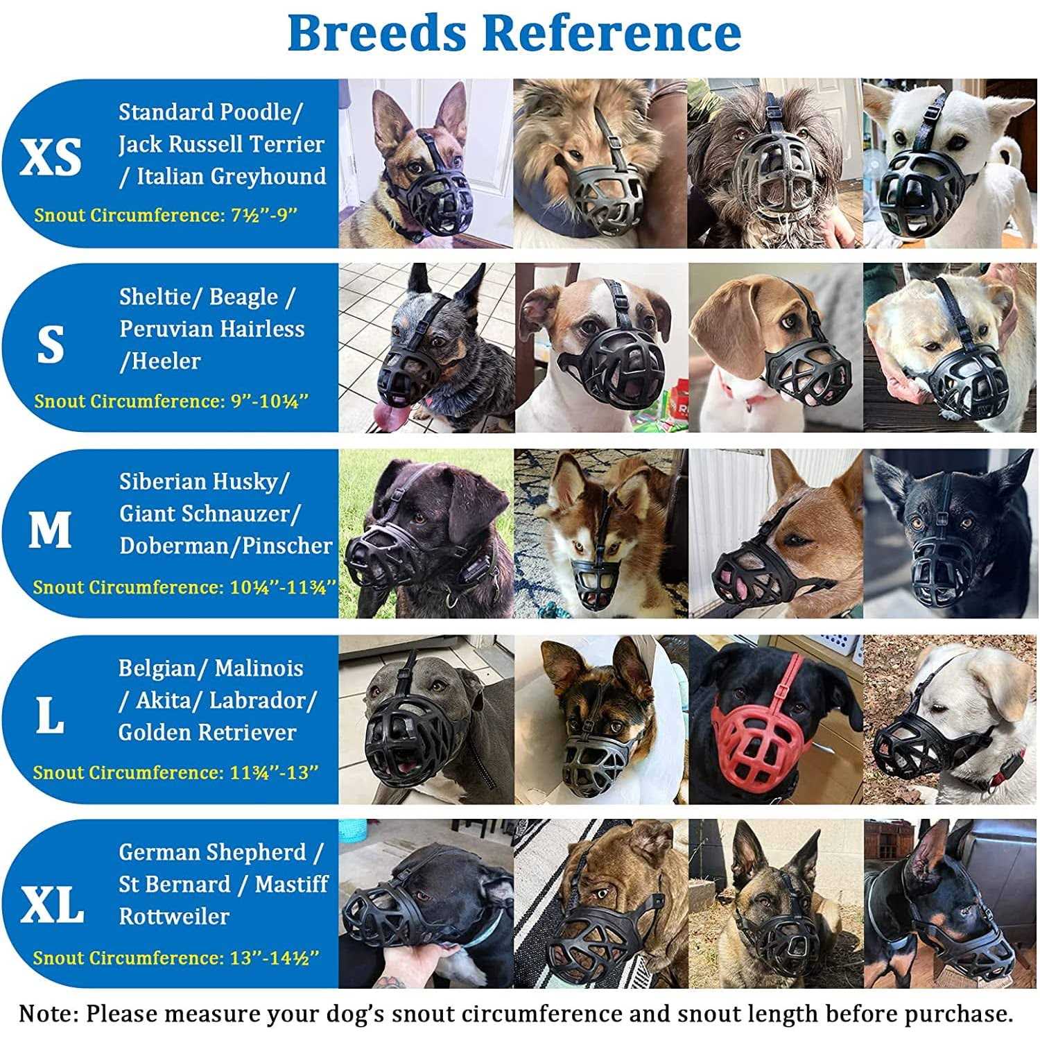 Mayerzon Dog Muzzle, Breathable Basket Muzzles for Small, Medium, Large and X-Large Dogs Biting, Barking and Chewing - Nail Gallerys