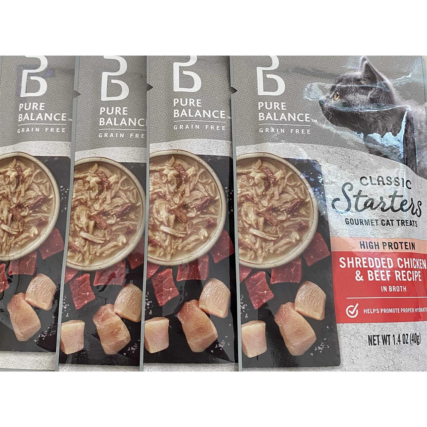Pure Balance Classic Starters Shredded Chicken & Beef Broth Gourmet Cat Treats - Nail Gallerys