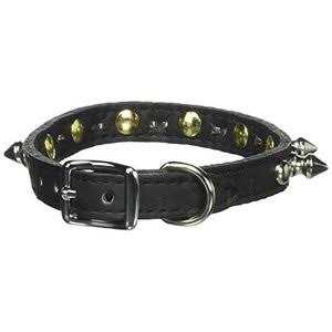 Leather Brothers Inc. 6079-bk14 Black Signature Leather Spike and Stud Dog Collar - Nail Gallerys