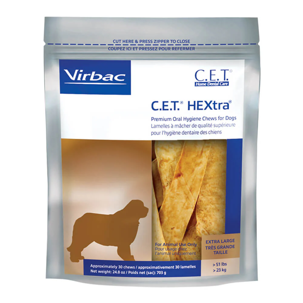 Virbac C.E.T. HEXtra Premium Dental Oral Hygiene Chews for Dogs, 30 ct - Nail Gallerys