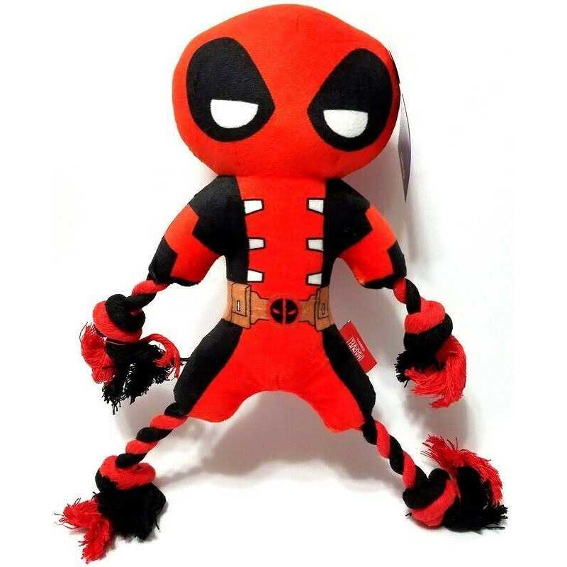 Marvel Dog Toy Deadpool Plush with Rope Squeaky Dog Toy - Nail Gallerys